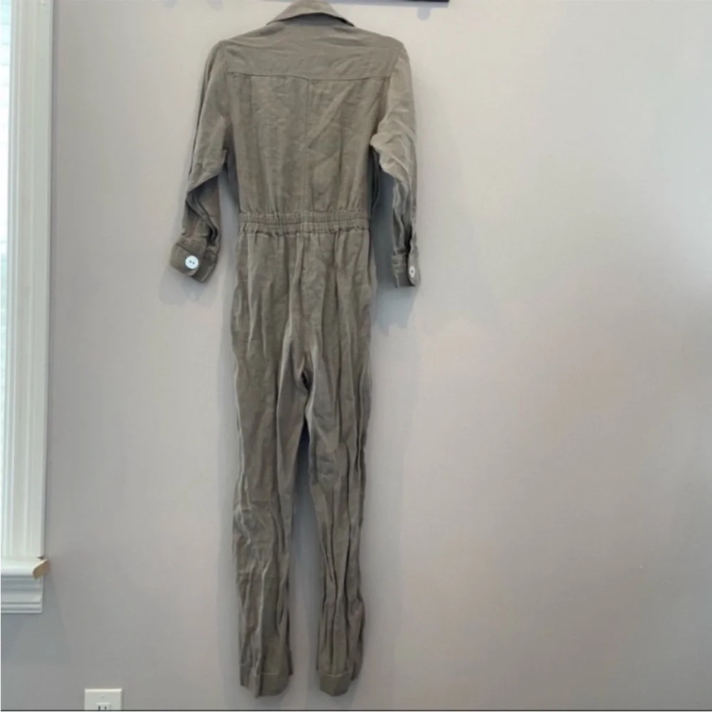 ZARA Studio Canvas Linen Utility Jumpsuit XS BLOGGER FAVORITE